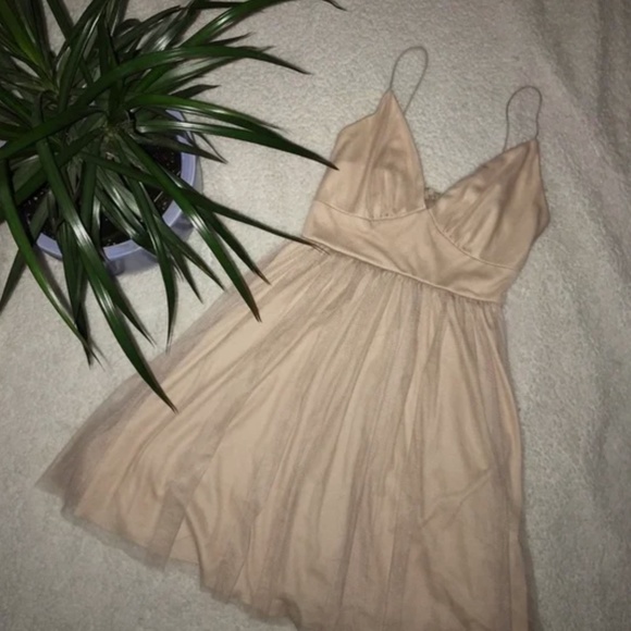 Cream Princess Dress with Glitter Tulle Overlay - Picture 3 of 10